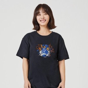 키밍 트럼펫 뮤직 재즈 그래픽 반팔티 캐쥬얼 W76841B