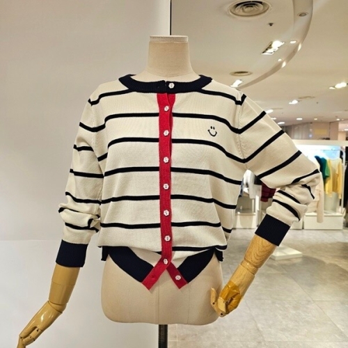 미엘로 스마일배색스트라이프가디건 MM62KC107