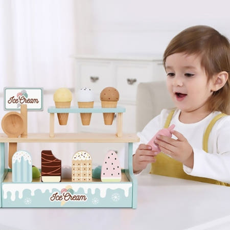 파스텔톤 원목 자석 아이스크림가게 역할 가게 놀이 ATN711