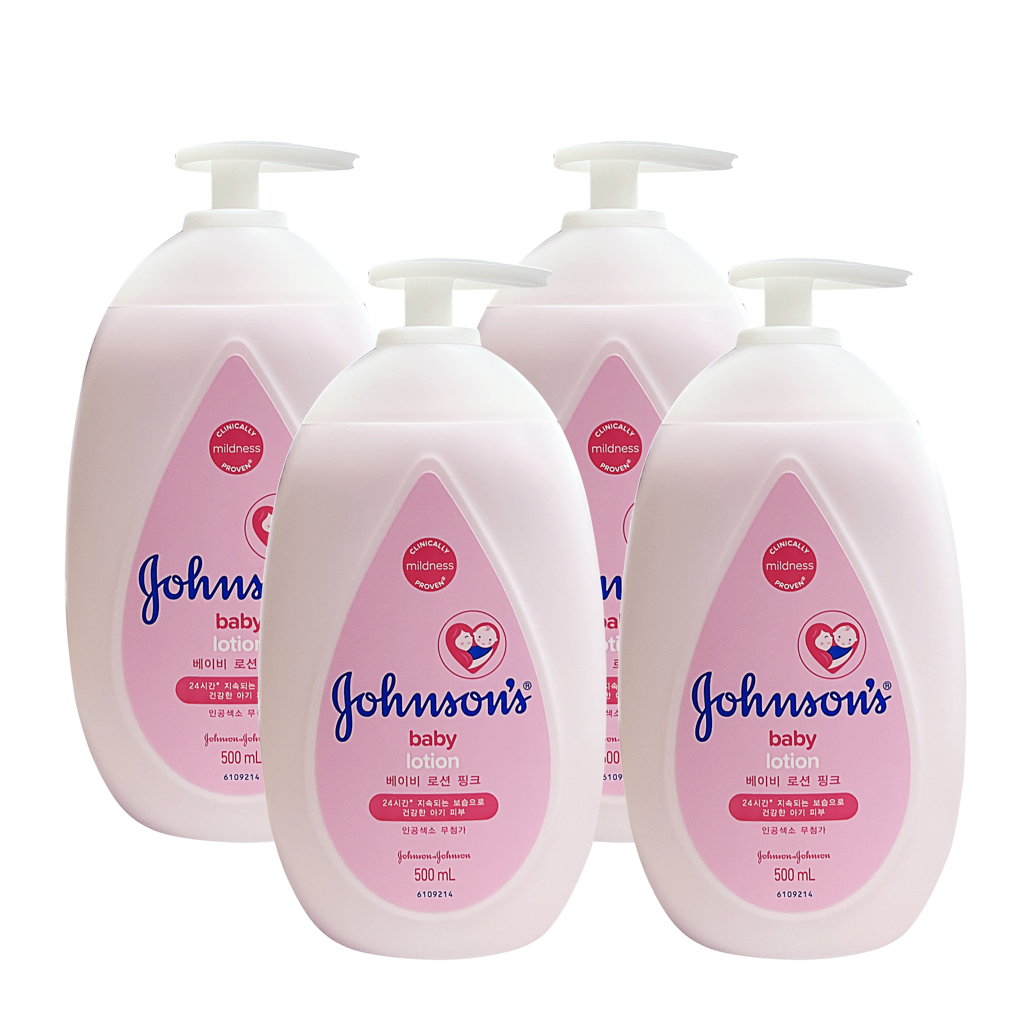 존슨앤존슨 존슨즈베이비 핑크 로션 펌프형 500ml (4개)