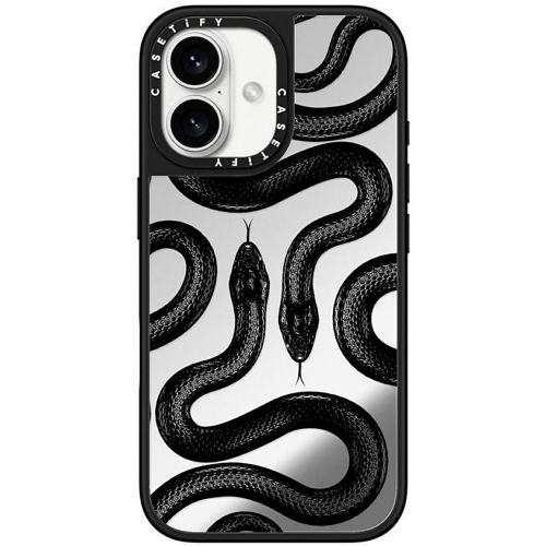 CASETIFY 아이폰16 플러스 블랙 킹스네이크 미러 케이스 (해외구매)_이미지