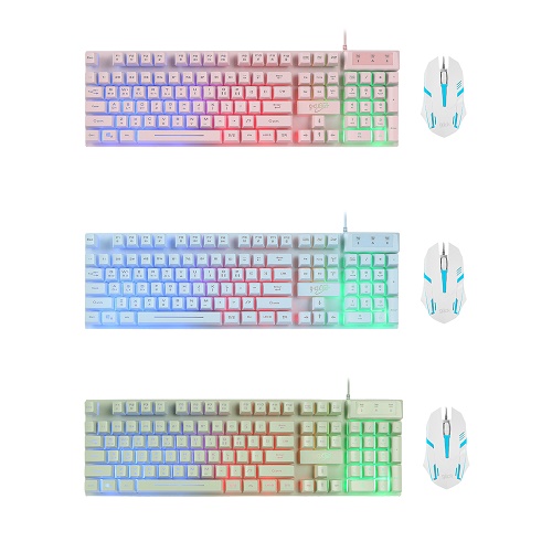 지클릭커 슈퍼히어로 GMK-200 키보드 마우스 세트 (핑크)_이미지
