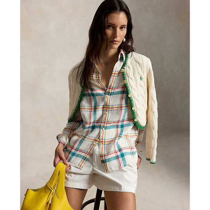  폴로랄프로렌 여성 클래식핏 플래드 리넨 셔츠 WMPOSHTNDO21172100