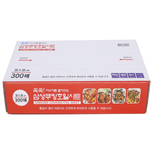 SGS 뽑아쓰는 삼성쿠킹호일시트 30cmx 28cm 300매이미지입니다. 누르면 해당 게시물로 새창이동합니다.