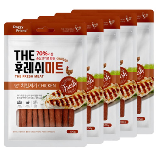 펫라인 도기프렌드 첼시 더 후레쉬 미트 치킨 져키 100g (5개)