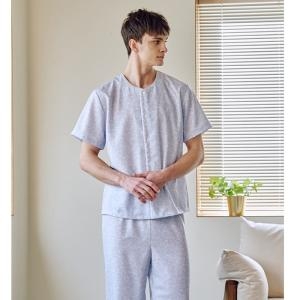 VPA4428M 달라 붙지 않아 한여름 시원한 꽃나염 냉감 인견 남성 파자마 잠옷 상