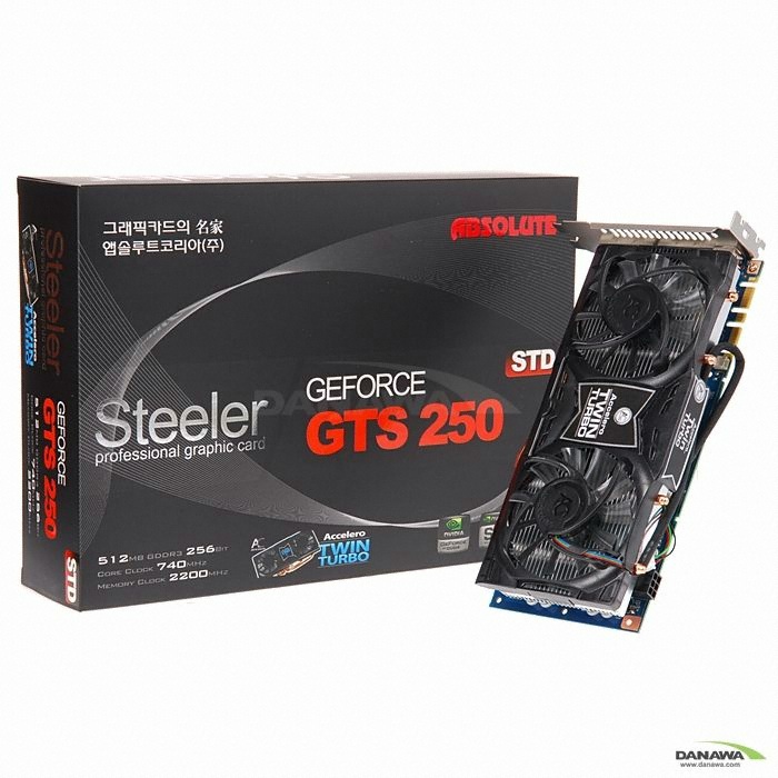 앱코 지포스 GTS250 Steeler D3 512MB Twin Turbo + SteelSeries 패드_이미지