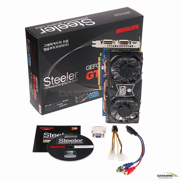 앱코 지포스 GTS250 Steeler D3 512MB Twin Turbo + SteelSeries 패드_이미지