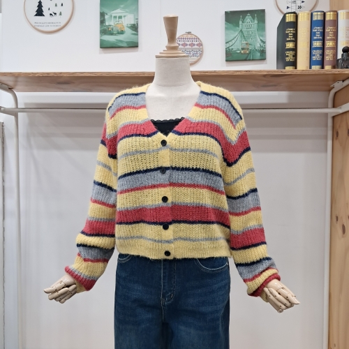  레코브 스트라이프브이넥가디건LC3QEXKC615XYE