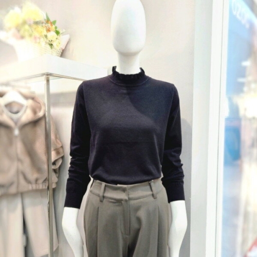 더틸버리 모크넥 시스루배색 풀오버니트 MTR2N1PO52W_DG_이미지