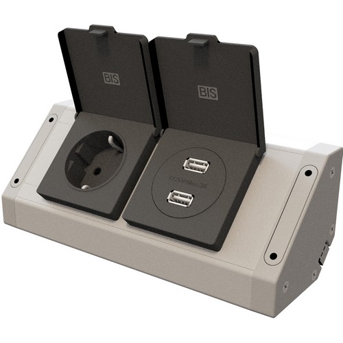1구 USB 노출형 매직 코너 콘센트 BIB201