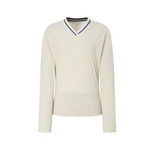 LF 헤지스레이디스 골프 여성 베이지 여성 우븐 브이넥 맨투맨 HWTS5C614I1