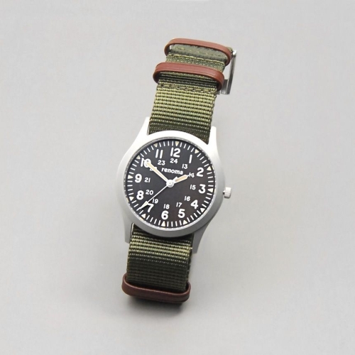 레노마 메쉬밴드 추가 증정 카키필드 38mm 블랙 쿼츠 카키필드 RE2505M-BK