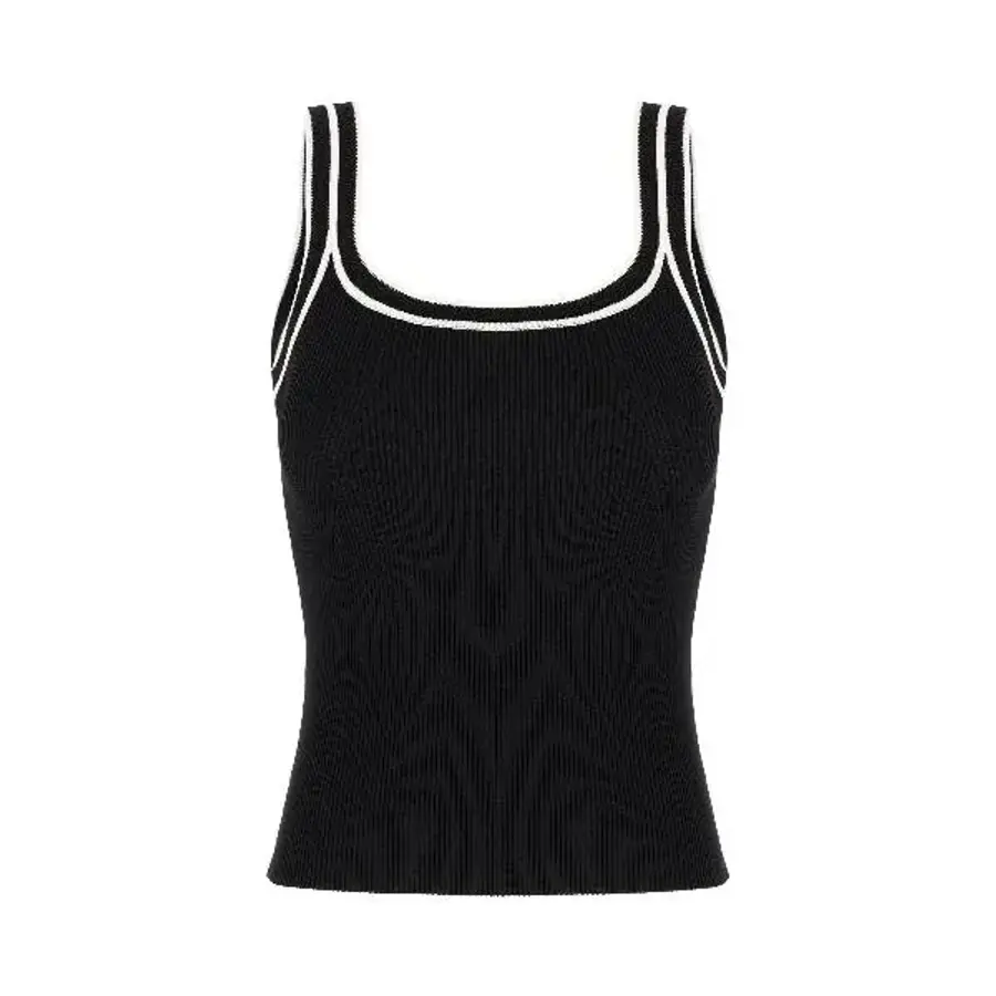 블랙 viscose blend 탑 A00295129000 T