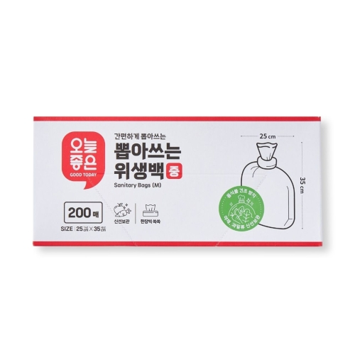 롯데마트 오늘좋은 뽑아쓰는 위생백 25x35cm (중) 200매 (1개(200매))_이미지