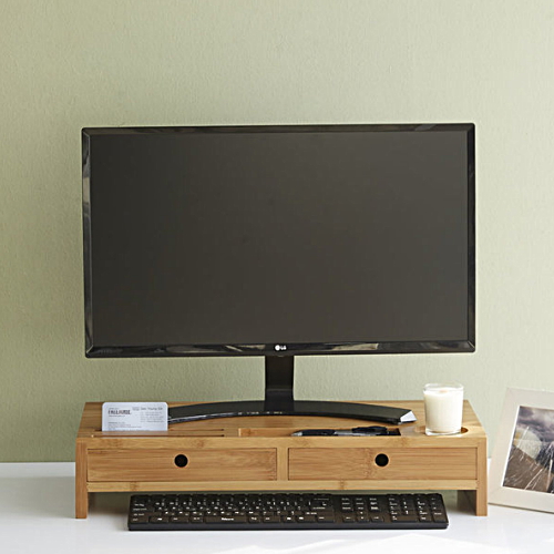 키모 대나무 서랍형 모니터받침대_이미지