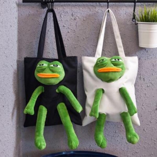  홀리지 러그 슬픈개구리 베베 데일리 에코백 캐릭터가방 천가방