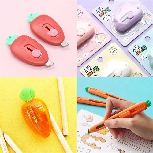 [불명] 생활리빙 핑크풋 언박싱칼 커터칼 미니칼 사무용칼 모음