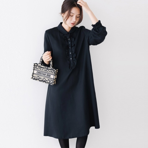 M1268 둥근카라 프릴 원피스 3086067