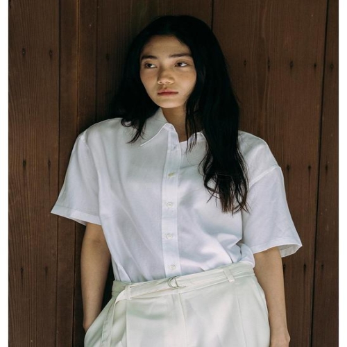 SITP5195 포인트 카라 루즈 핏 반팔 셔츠_White 416938 White One