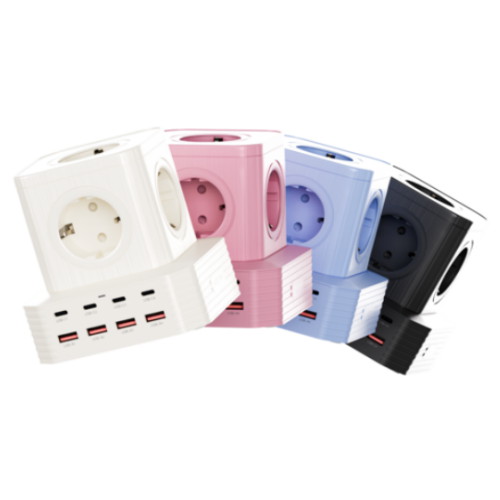 버티탭 5구 16A 버티컬 Ultra100 고용량 큐브 멀티탭 (2m)_이미지