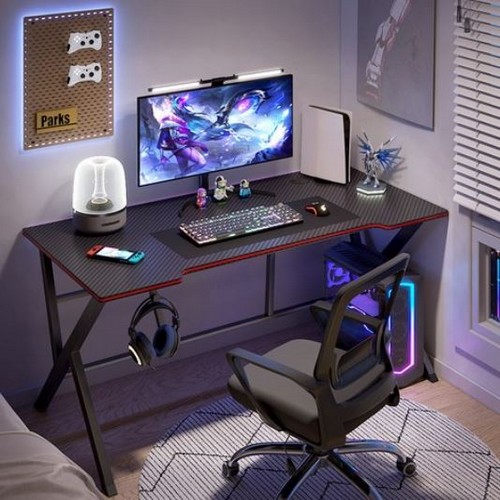 KURUA 카본 패턴 컴퓨터 게이밍 책상 (1200x600)_이미지