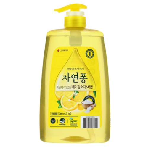 LG생활건강 자연퐁 2X 베이킹소다 레몬 980ml (1개)