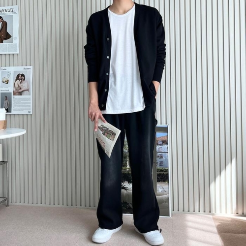 남성 데일리 도프 워싱 스트링 와이드팬츠 바지 31298600