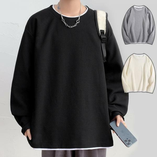 데일리룩 모로엠 남성 가을 맨투맨티 노멀핏 대학생 캠퍼스룩 DMS-TSA-Q3485753_이미지