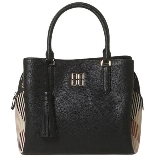 닥스 GREAT HOUSE CHECK COMBI 체크배색 가죽 토트백 DCBA2F504BK