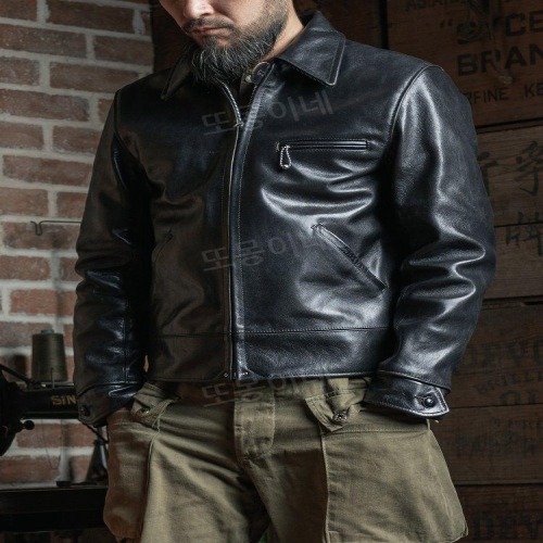 브론슨 BRONSON LOT381 말가죽 코삭 재킷 탑 레이어 짧은 코트_이미지