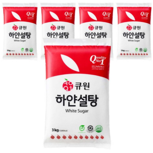 큐원 하얀설탕 3kg (5개)_이미지
