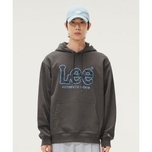 LEE 빅 트위치 데님 아플리케 후드 티셔츠 차콜 LE2403HD04CH 249743