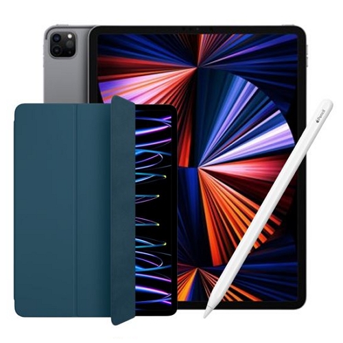 APPLE 2021 iPad Pro 12.9 5세대 Cellular+애플펜슬 2세대,폴리오케이스 (256GB)_이미지
