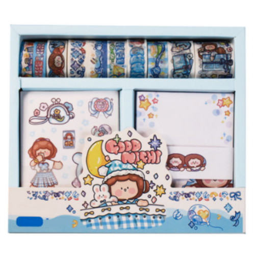 동아피엠에스 투코비 페어리테일 마스킹테이프 + 메모 + 스티커 기프트박스 굿나잇 (3개)_이미지