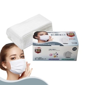 덴탈 일회용마스크 대형화이트 50매 +패션1매