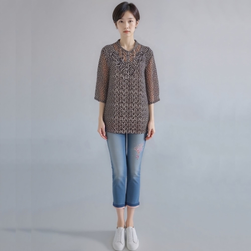 모라도 24년 봄 여름 중년 여성 훌 요우크 핀턱 블라우스RNM8BL490F-CC_이미지