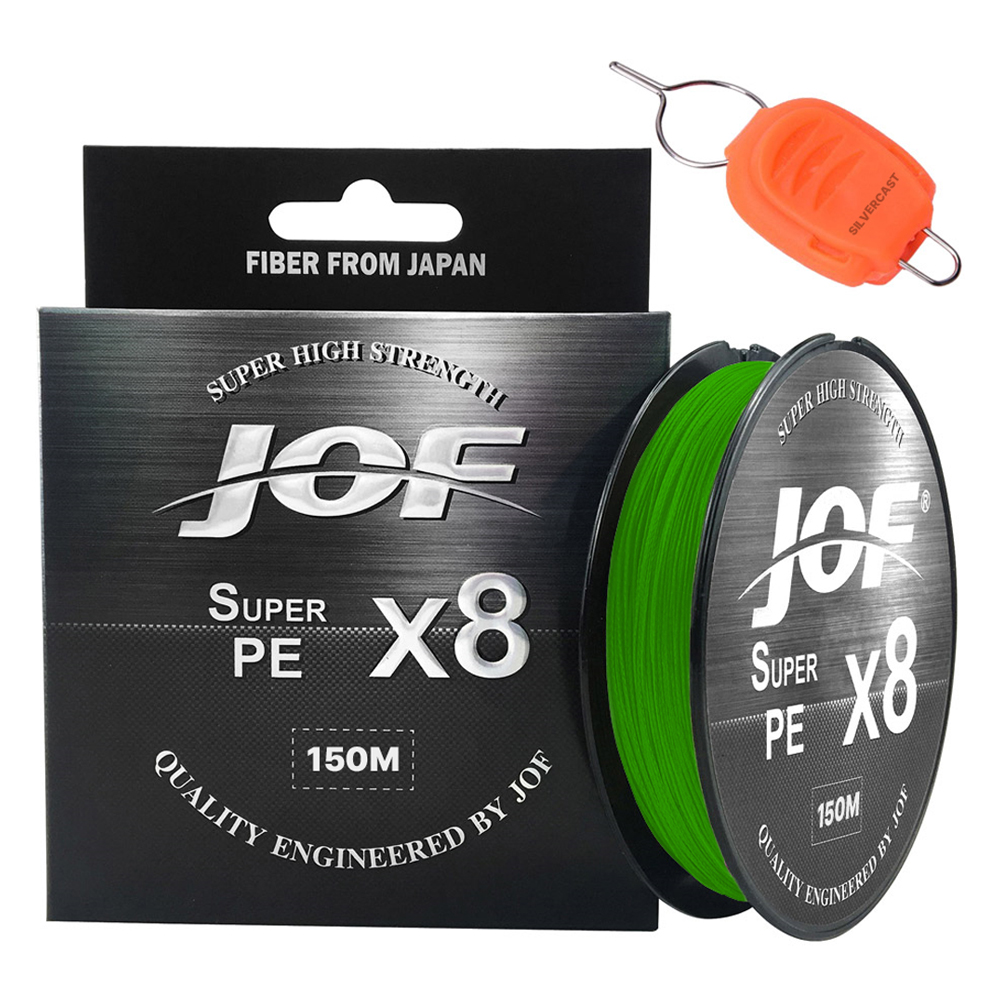 슈퍼PE 8합사 낚시줄 150m + 실버캐스트 라인 스토퍼 세트 그린