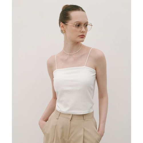 320��� 320SHOWROOM Ribbed Cap Sleeve Tank Top White FUTS320_10 142228
