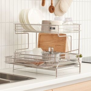올인원 2단 올스텐 식기건조대 쟁반형