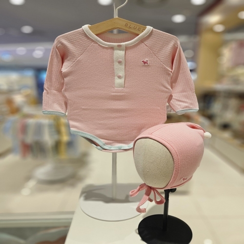 블루독베이비 hu 25.FW신상 PK 롤리팜모달SET바디수트 45A70-040-10 우주복 바디슈트 보넷 내의수트 선물_이미지