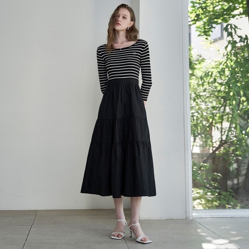 리본브로치 니트배색 원피스 ML10OP001HJY