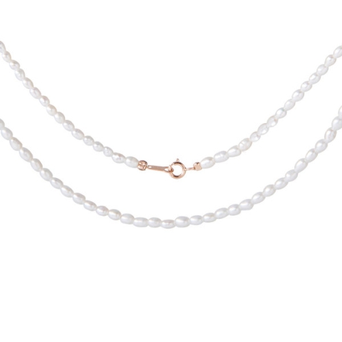 비앤비골드 여성 18K 2mm 바로크 진주 목걸이_IGN36464