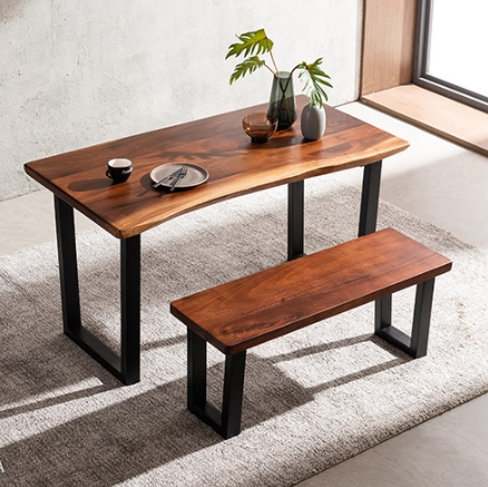 삼익가구  넬리 로즈우드 우드슬랩 식탁 1350 (의자별도)