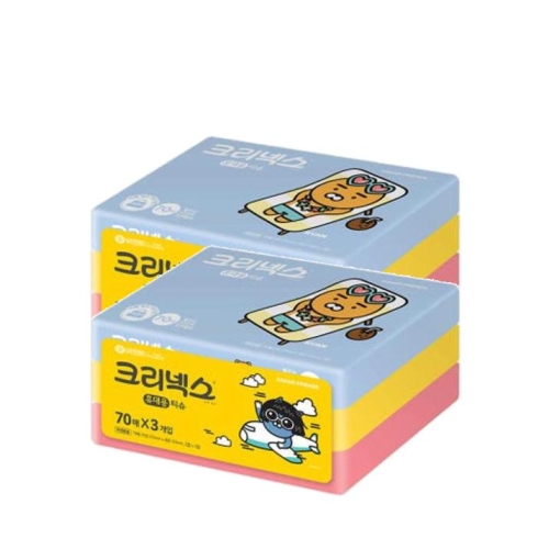 크리넥스 카카오프렌즈 여행용 티슈 70매 (3입) (2팩)_이미지