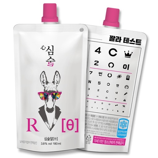 배상면주가(고창LB) 심술 알쓰 복분자주 파우치 180ml 4입 세트 (1개)