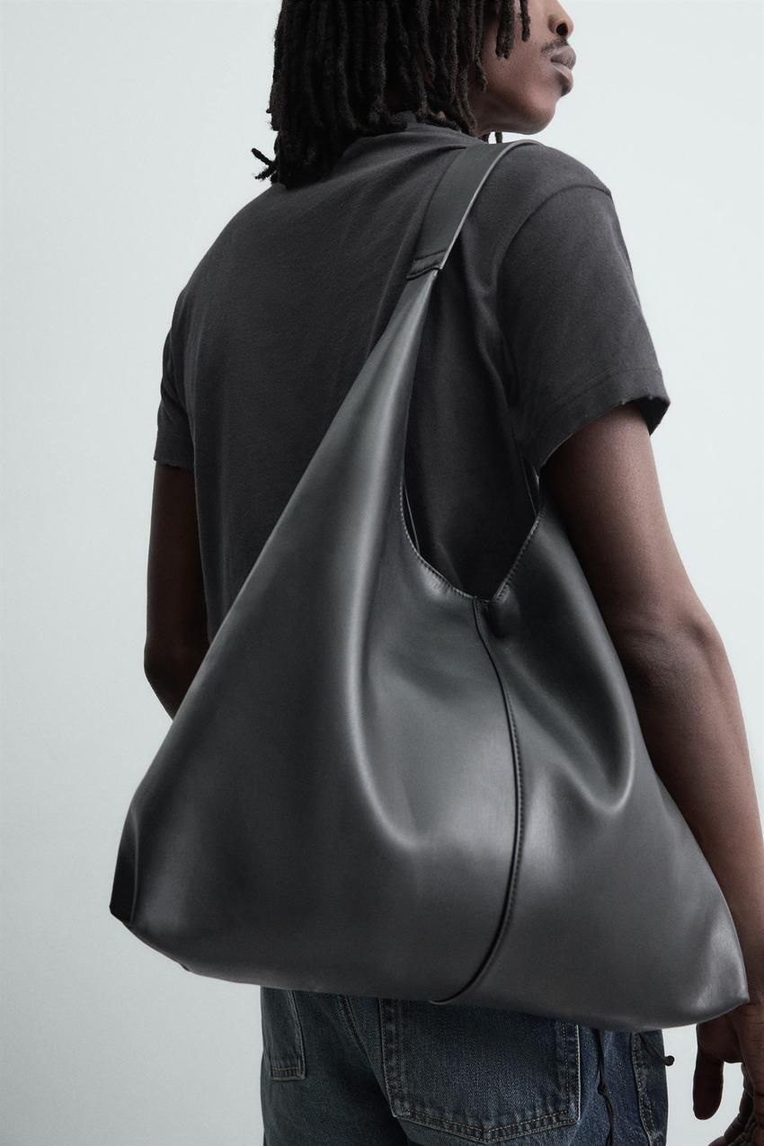자라 국내 남성 베이식 숄더 토트백 블랙 442792
