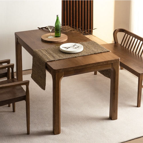 에보니아 미스틱 참죽나무원목 식탁 1400 (벤치2개)_이미지