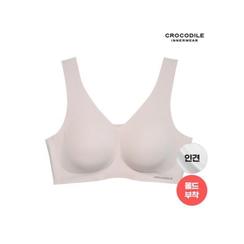 패션그룹형지 크로커다일 감탄 라이크라 인견쉘론 몰드부착 V넥 브래지어 (라이트베이지)
