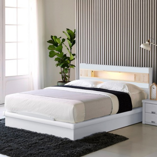 동서가구 세렌 편백선반 LED침대 Q (9존독립스프링)